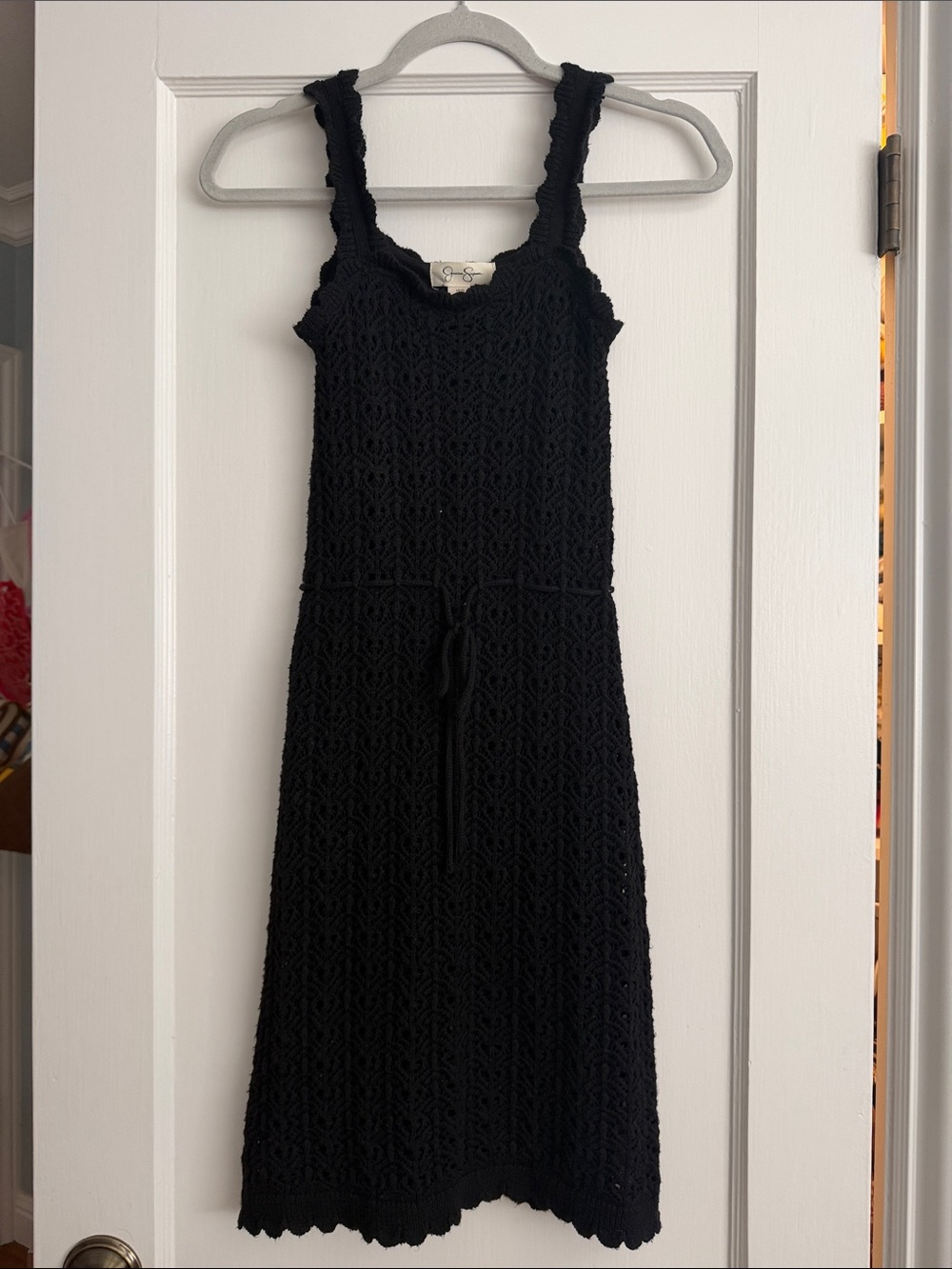 Jessica Simpson Black Crochet Midi Dress